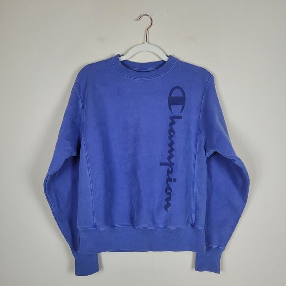Champion Sweatshirt Mens Small Blue Reverse Weave Spell Out Logo Crewneck S2315 - Picture 1 of 6